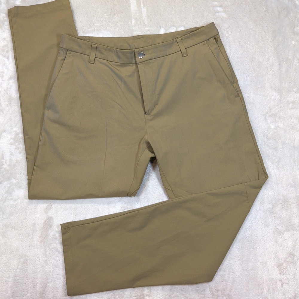 Lululemon Commission Pant Mens 36x31 Tan Slim Fit Warpstreme Golf Trousers